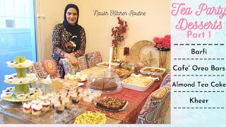 High Tea Party Desserts| Café Oreo Bars | Almond Tea Cake | Kheer | Instant Barfi