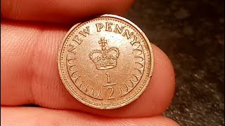 UK 1979 1/2 NEW PENNY Coin VALUE + MINTAGE