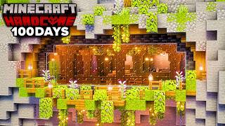 I Survived 100 Days Building a Cliff Base in Hardcore Minecraft