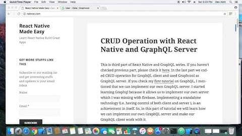 CRUD Operation with React Native and GraphQL Server - Part 1
