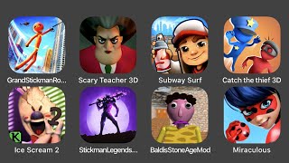 Grand Stickman Rope Hero, Scary Teacher 3D Chapter 4, Subway Surfers, Catch the thief 3D... screenshot 5