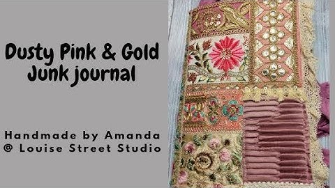 SOLD - Boho Journal Cover - Dusty Pink & Gold - Removable Junk Journal - Flip Through