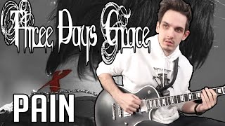 Three Days Grace | Pain | GUITAR COVER (2021) + Screen Tabs Resimi