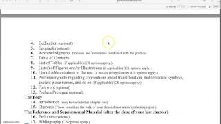 Formatting Front and End Matter