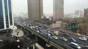 TIME LAPSE: Highway Traffic in Shanghai China in Asia in Daylight Rush Hour