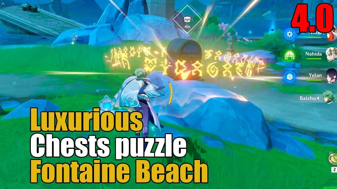 Luxurious Chests puzzle Fontaine Beach. Genshin Impact 4.0 - YouTube