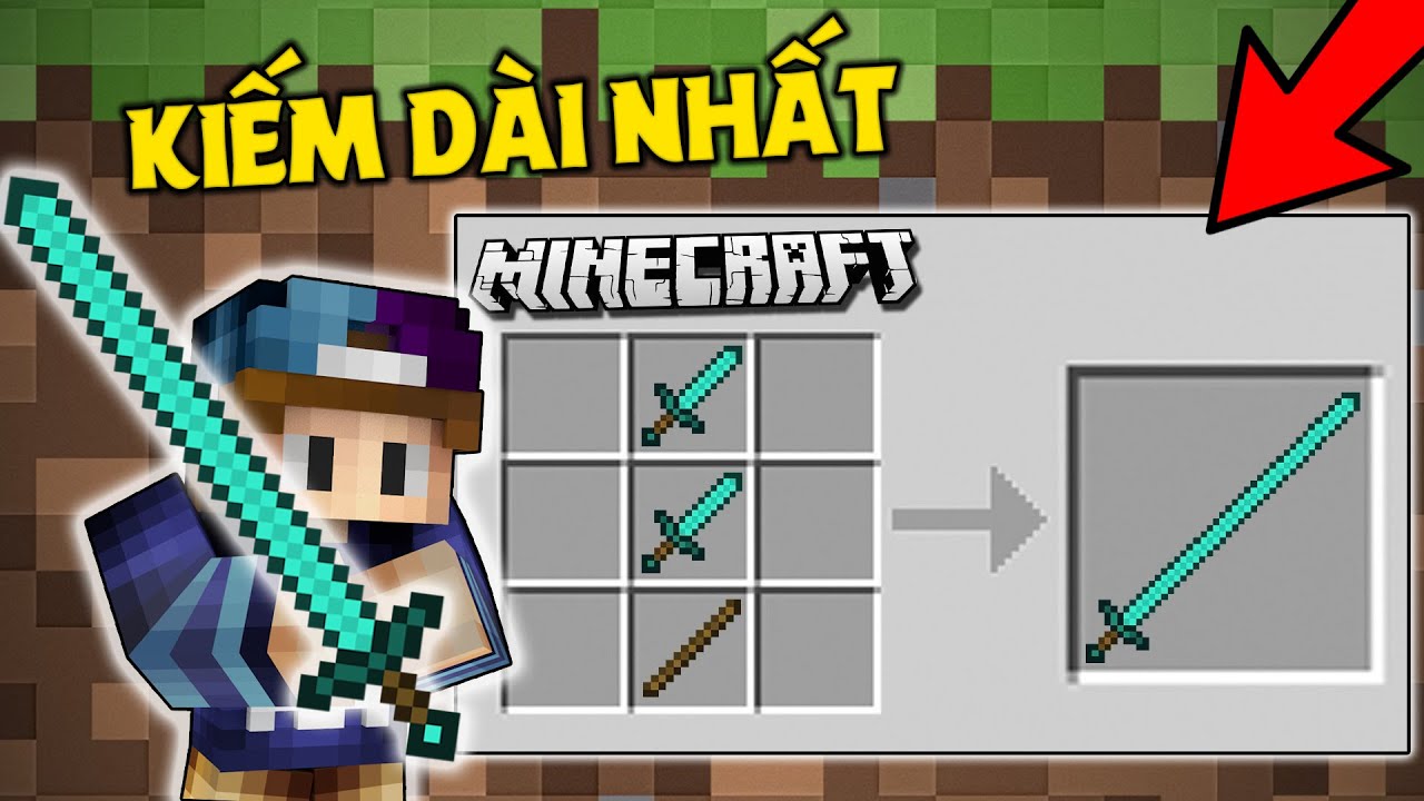 MÌNH CHẾ TẠO THÀNH CÔNG CÂY KIẾM KIM CƯƠNG DÀI NHẤT MINECRAFT !! *1 LẦN ...