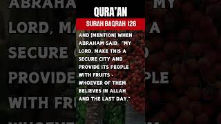 Quran: Surah Buqrah Verses 126 English Translation #viral #youtubeshorts #shortsvideo