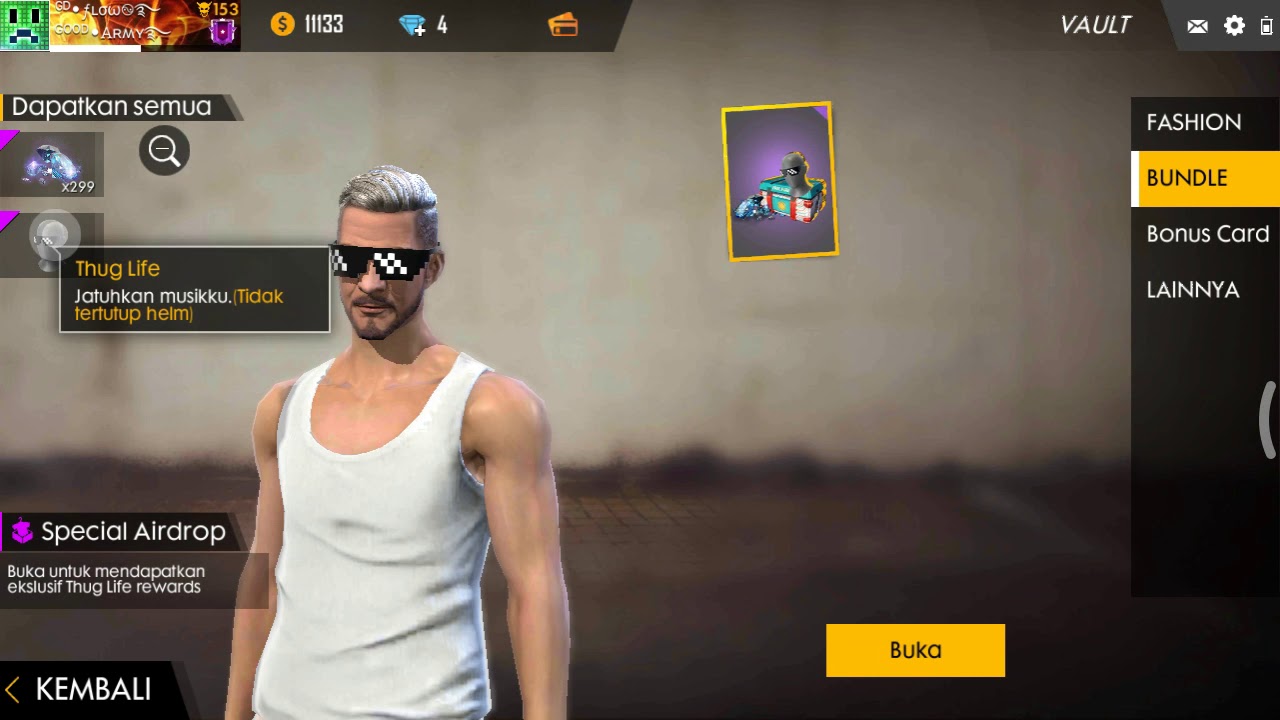 Trik Dapat Kacamata Thug Life Di Free Fire Youtube