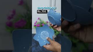Lotus Soap Holder Set-stylish 3PC design for clean & organized bathroom ✨💥 #cuteproducts #tranding