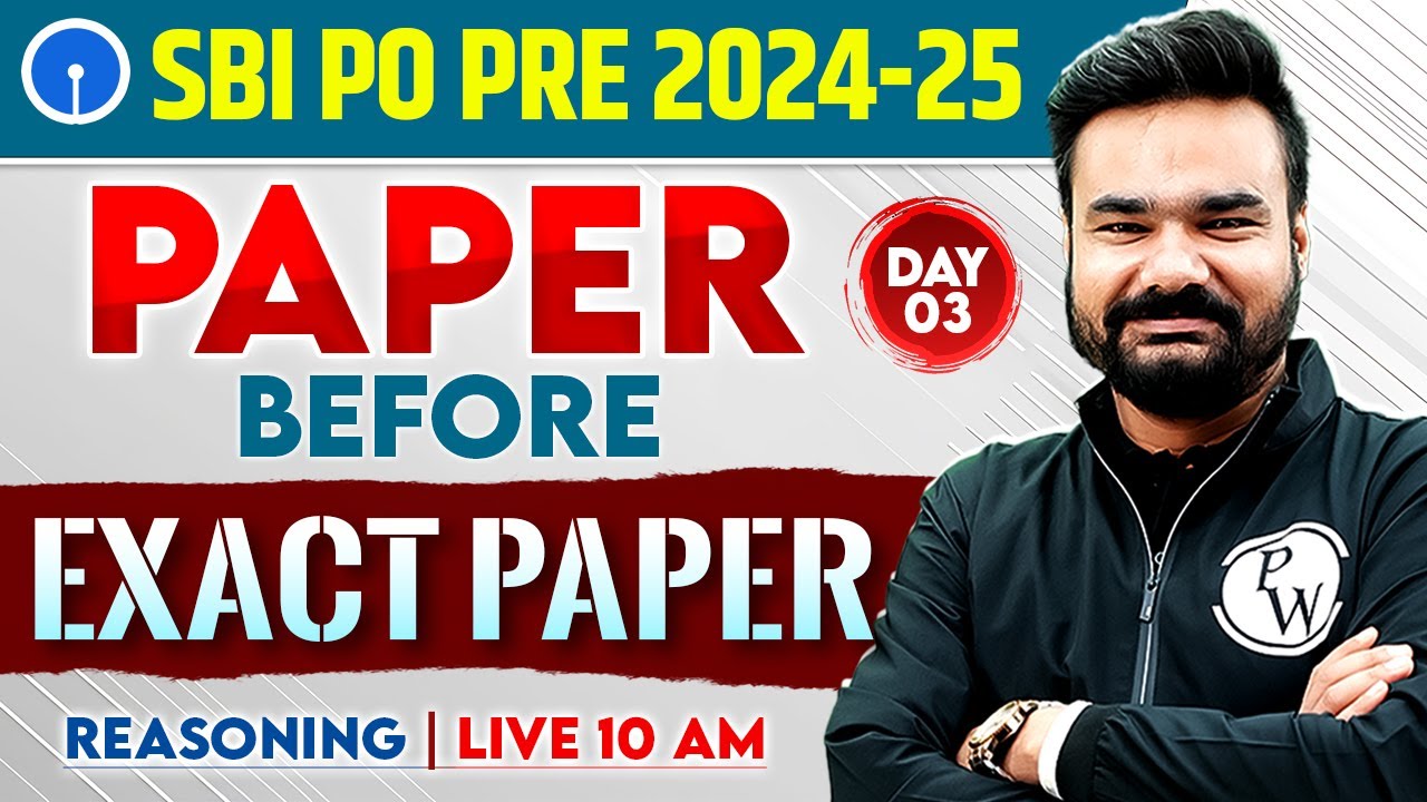 SBI PO Prelims 2025 | SBI PO Reasoning Expected Paper -3 | Reasoning by ...