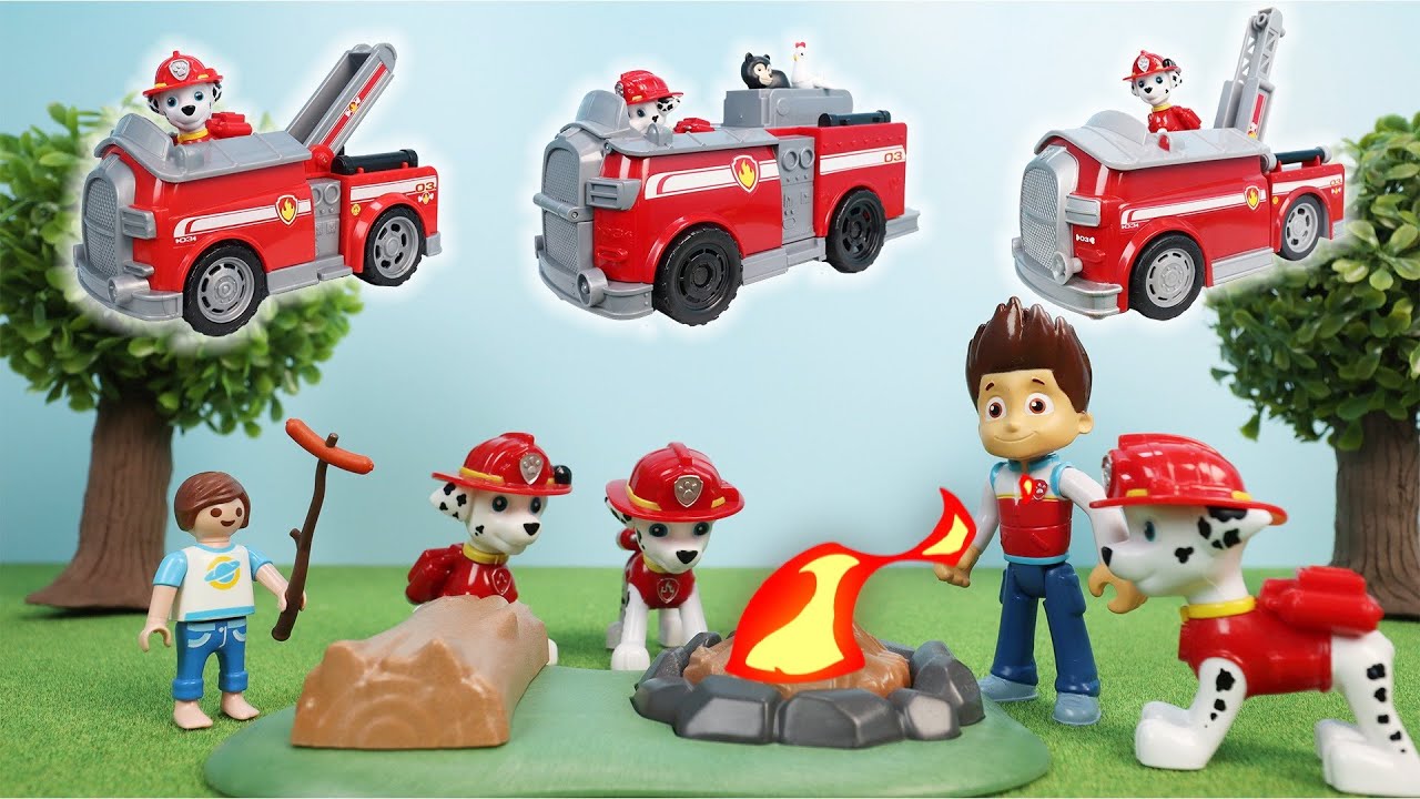 パウ・パトロールおもちゃ ３種類のマーシャルのファイヤートラックでレスキューごっこ！Paw Patrol Rescue Toys