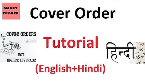 Cover Order- How to place tutorial (Hindi + English ) by Smart Trader