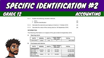 Inventory: Specific Identification #2 (Grade 12 Accounting)