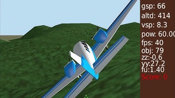 Blender. Game. Upbge. Flight simulation. Mountain airfields. Takeoff and landing