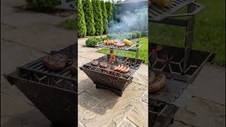 Professional Square Foldable Fire Pit Grill V5 | CNC Laser Cut Design 🔥