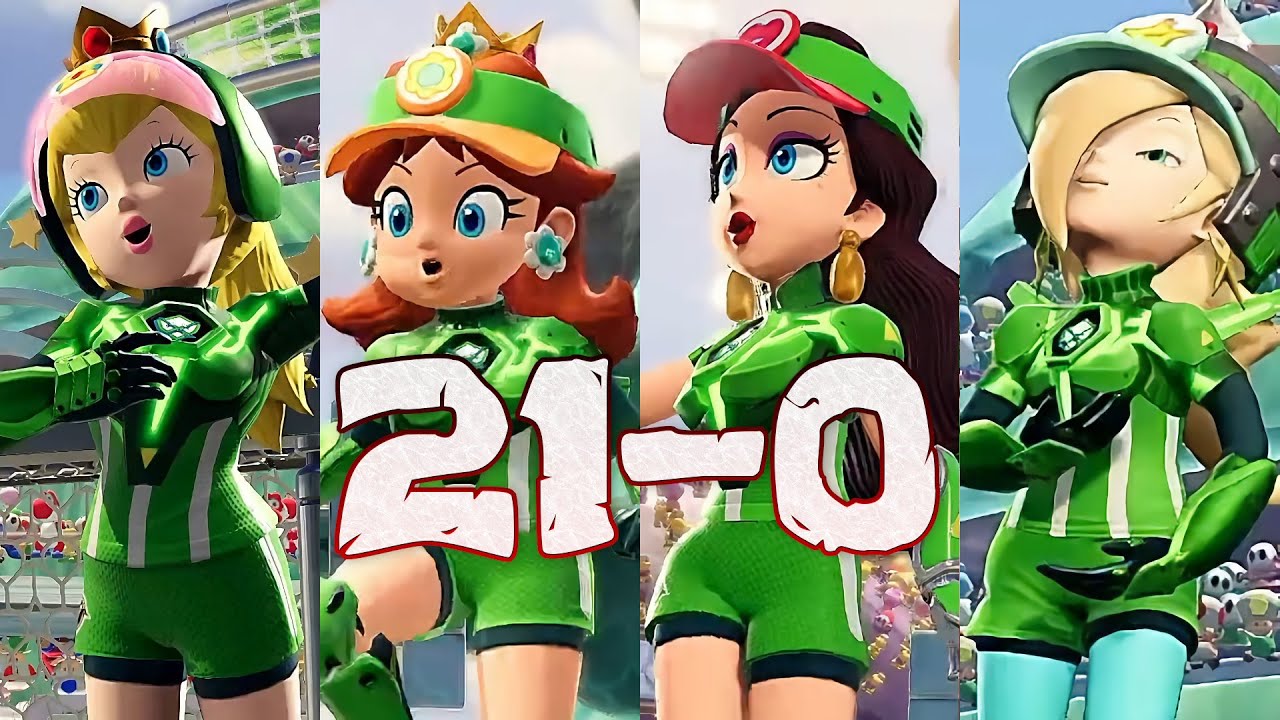 Mario Strikers Battle League Peach Daisy Pauline and Rosalina Gameplay Warriors