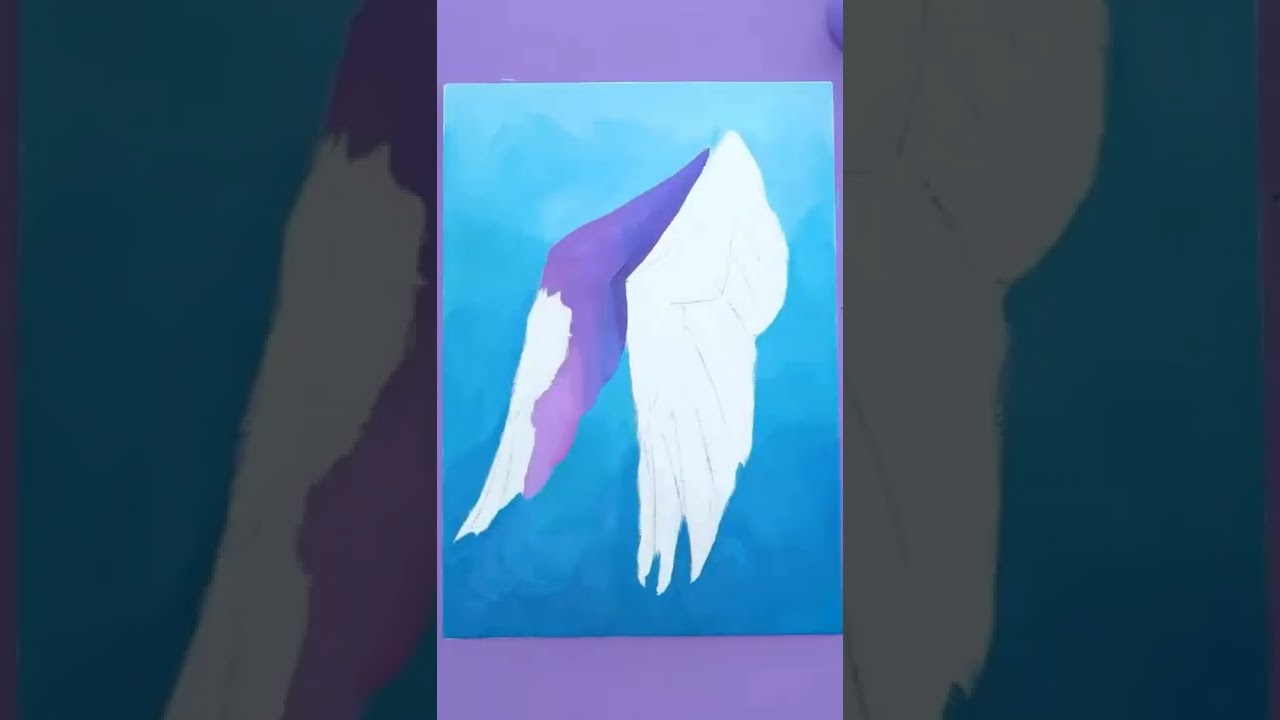 Canvas painting with Arteza 60 Acrylic tube colour bird 🐦🕊️ wings