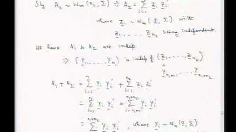 Mod-01 Lec-09 Random sampling from multivariate normal distribution and Wishart distribution - II