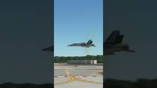 F-18 low pass over runway and hitting the sound barrier in MSFS2020. #shorts