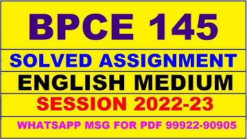 bpce 145 solved assignment 2022-23 in english | bpce 145 solved assignment 2022-23 | bpce 145 2023