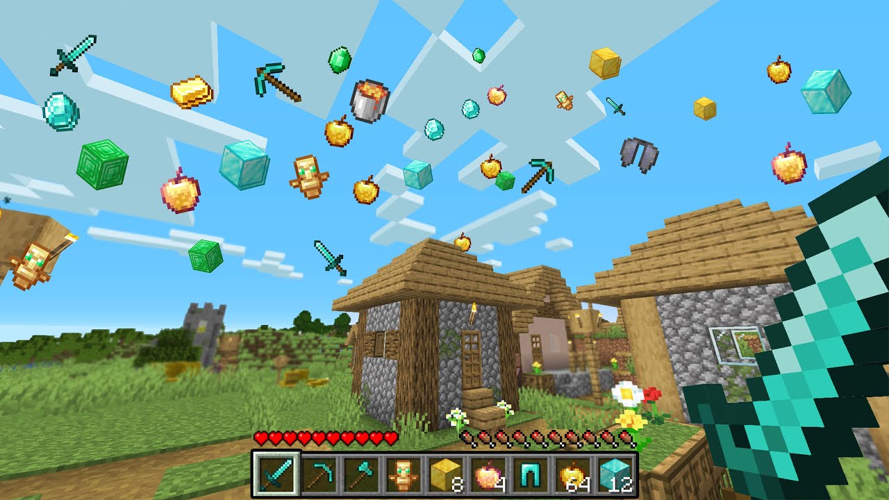Minecraft UHC But Random Items Drop From The Sky! - YouTube