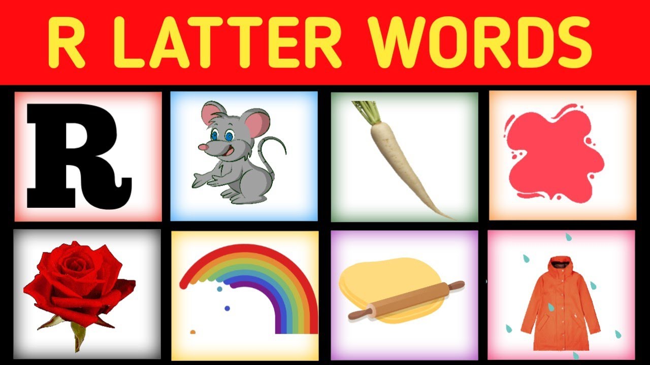 R For || R Letter words || Alphabet R || R For Rose || #kidsvideo #kids ...