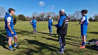 Pre-match football team talk.