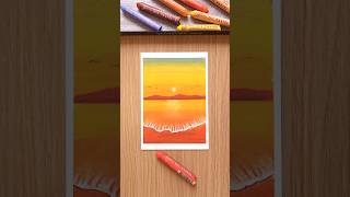 Beautiful Seascape Sunset Drawing with Oil Pastels Art Tutorial #art #oilpastel