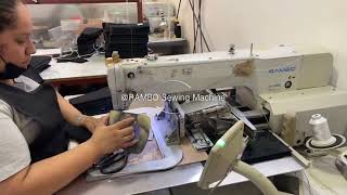 Pattern sewing machines working in footwear factory, RAMBO RM-6040G & RM-342G