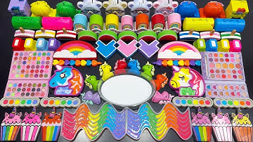Rainbow Unicorn Slime !!! Mixing random into Glossy Slime !!! Relaxing slime video Tom Slime