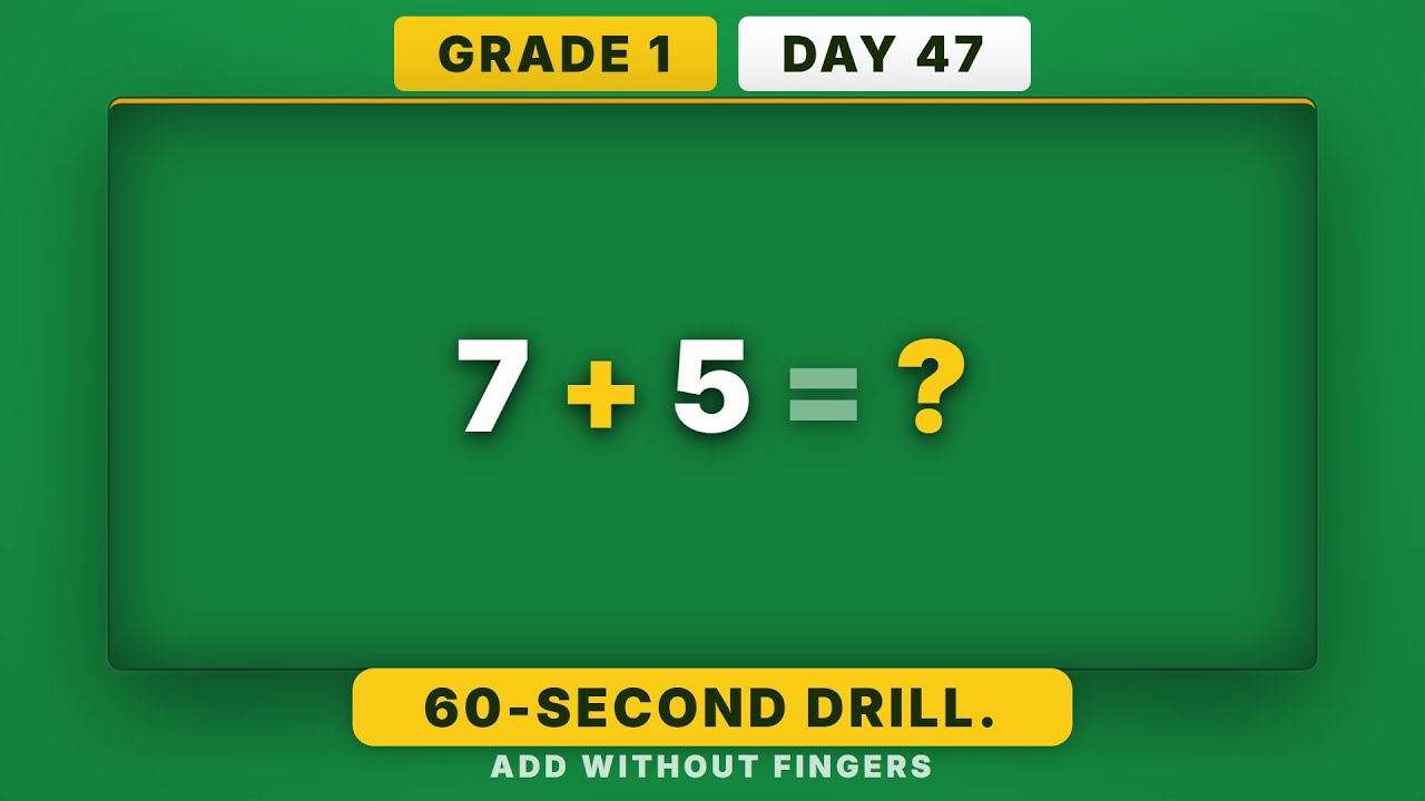 Addition Within 10 Mastery | Grade 1 Daily Math Challenge (Day 47/365 ...