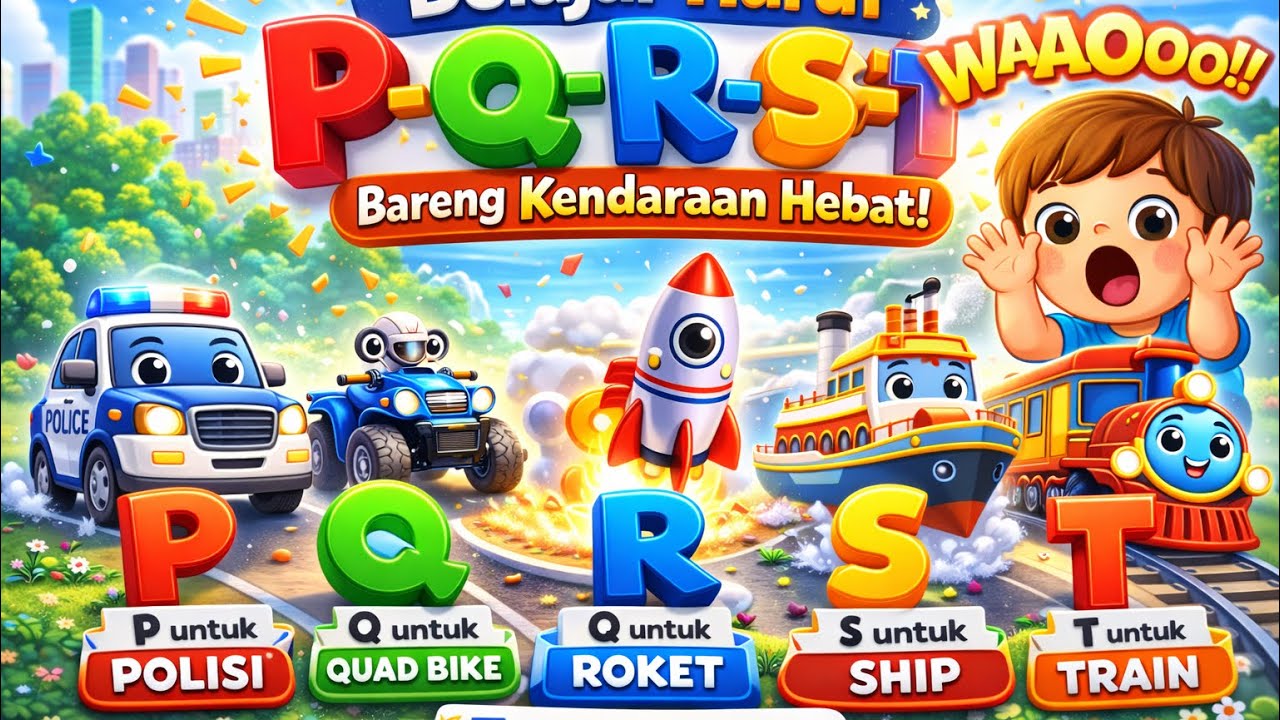 Belajar Huruf P–T untuk Anak Usia 3–5 Tahun | Seru & Mudah Dipahami! 