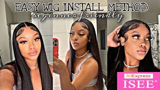 How to SLAY your wig *for beginners*| ISEE Hair AliExpress review & install Quick Install Under 10mins Ft Isee Hair Aliexpress