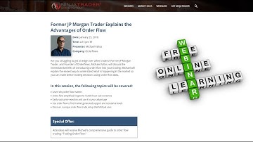 Orderflows Trader Webinar With NinjaTrader Learn Order Flow Analysis From A Former JP Morgan Trader