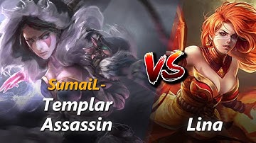 How to Templar Assassin mid vs Lina (feat. SumaiL-) | First 10 minutes