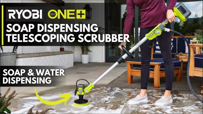 Ryobi Telescoping Power Scrubber Kit 18V Cordless With 2 Ah