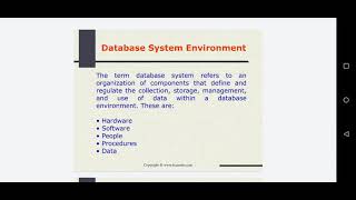 Database System Environment