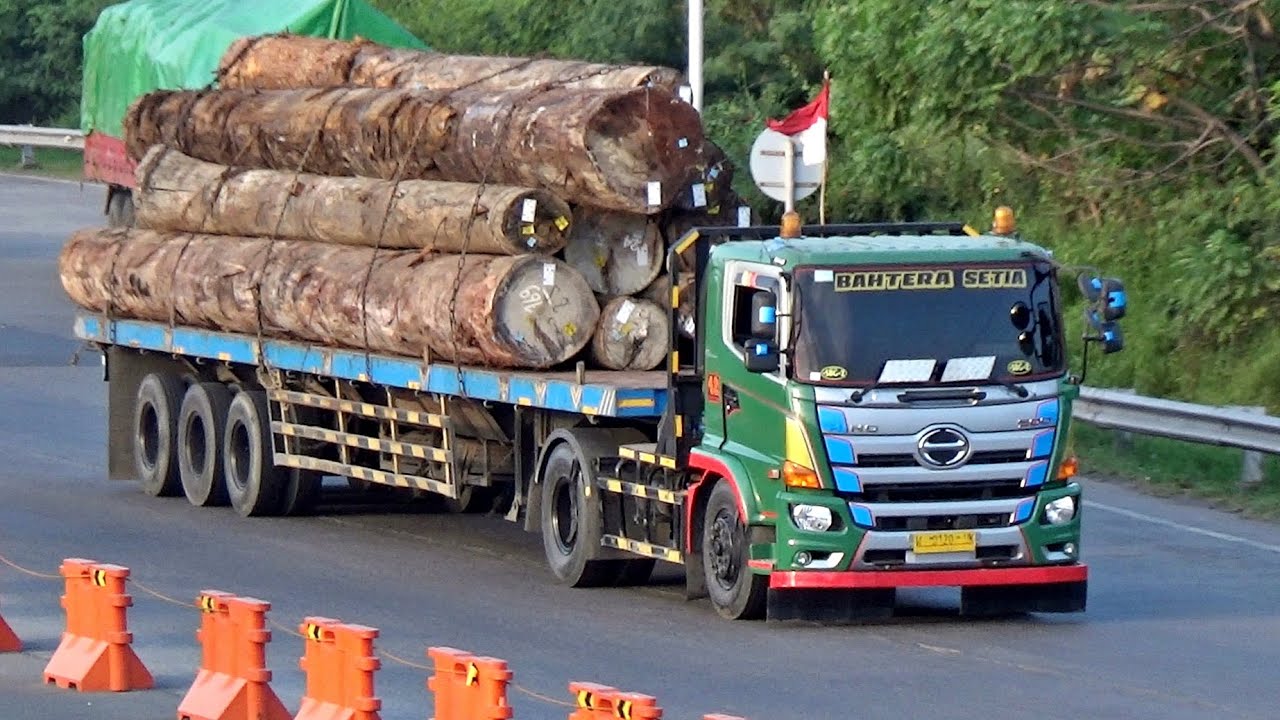 Huge Timber Transport Trucks | Port of Gresik - YouTube