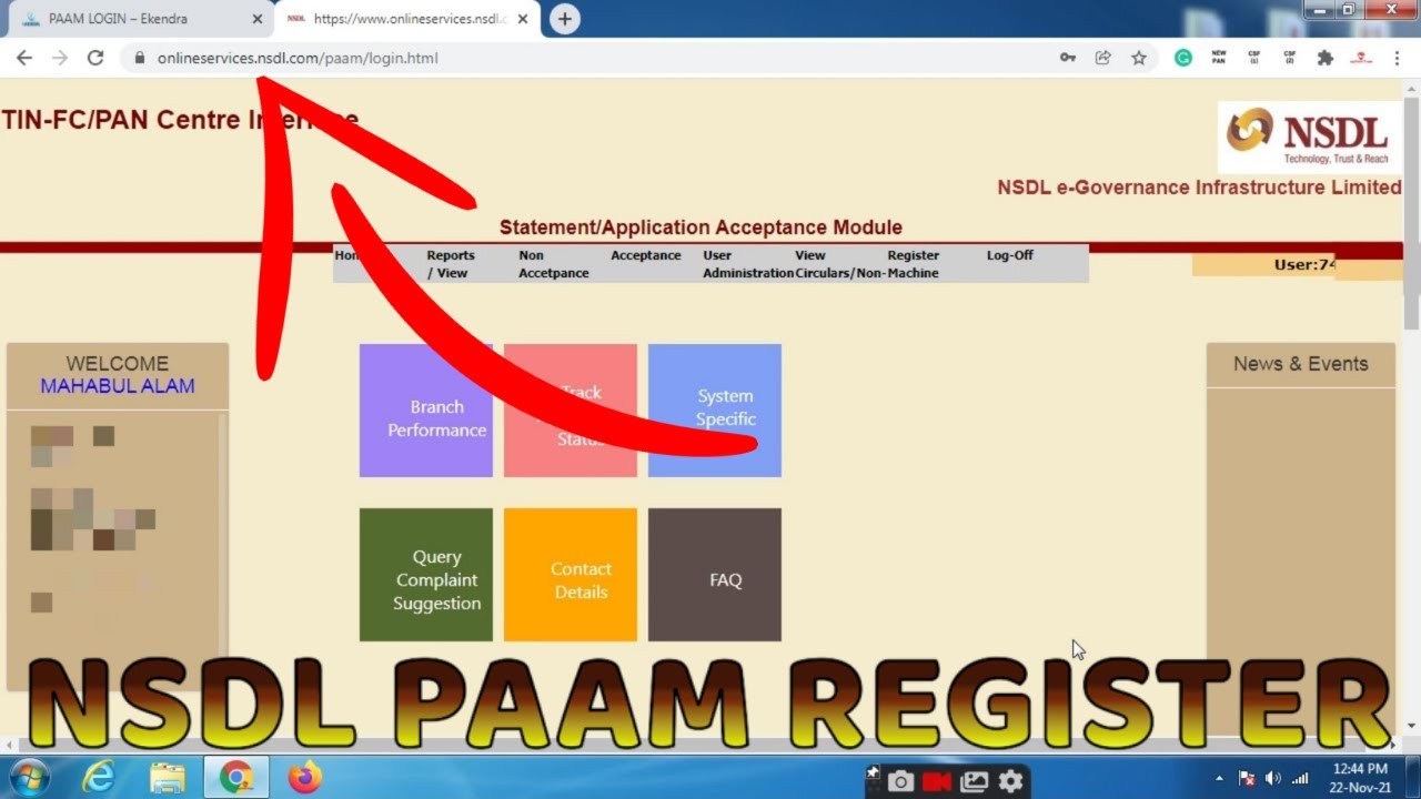 Nsdl paam retailer id registration login manager nsdl youtube