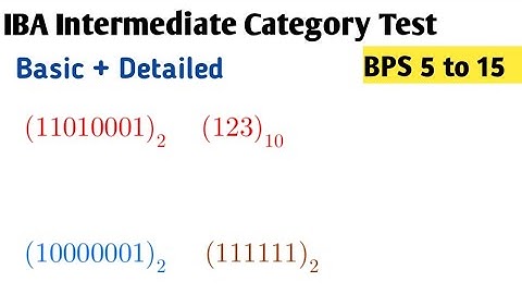 Intermediate Category Test BPS 5 to 15 Preparation | Binary Number System | Short trick