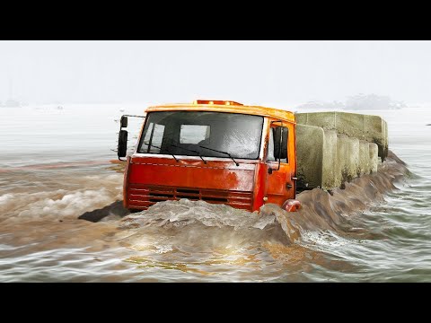 Видео: SpinTires 2014 - Прохождение карты "Наводнение" - #1
