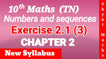 10th maths chapter 2 exercise 2.1 question 3 tn samacheer shyni maths
