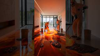 6 Seconds Lava Floor Transformation | Insane Molten Epoxy Effect 🔥#EpoxyFloor #LavaFloor #Epoxy
