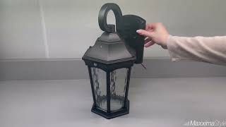 LED Motion Sensor Outdoor Wall Light, Dusk to Dawn Sensor, Black w/ Clear Water Glass, 800 L, 3000K