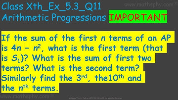 Arithmetic Progression Class 10 MOST IMPORTANT QUESTION Ex. 5.3 Q11,MATH IMPORTANT QUESTION CLASS 10
