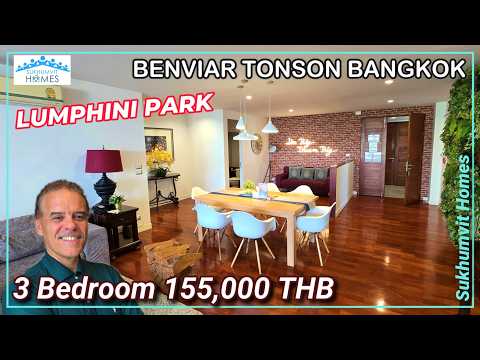 Bangkok Luxury 3 Bedroom Suite Near Lumphini Park Benviar Tonson Residences 155,000 THB