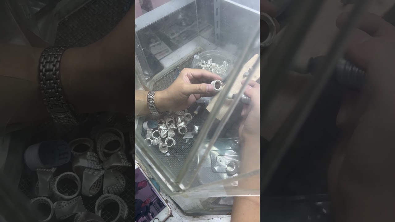 Removing scratches with emery paper or rotary tools for the rings