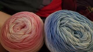 joanns only red heart ombre yarn light blue and light pink