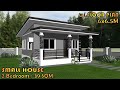 39 SQM | SMALL MODERN HOUSE DESIGN IDEA | 2 BEDROOM | 1 T&B | SIMPLE HOUSE DESIGN